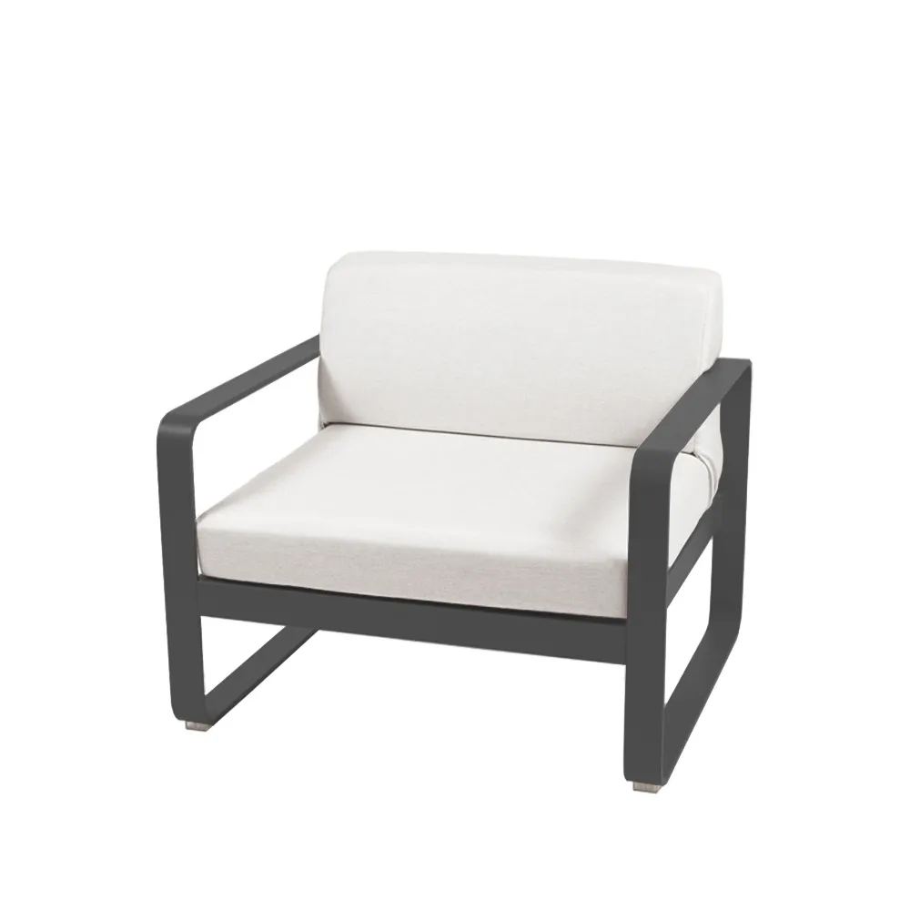 Bellevie fåtölj, Anthracite (grå), off-white dyna Fermob