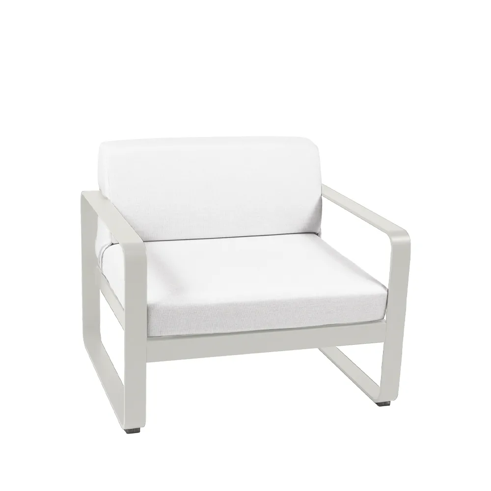 Bellevie fåtölj, Clay grey (grå), off-white dyna Fermob