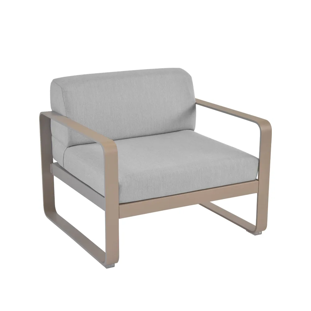 Bellevie fåtölj, Nutmeg (beige), flannel grey dyna Fermob