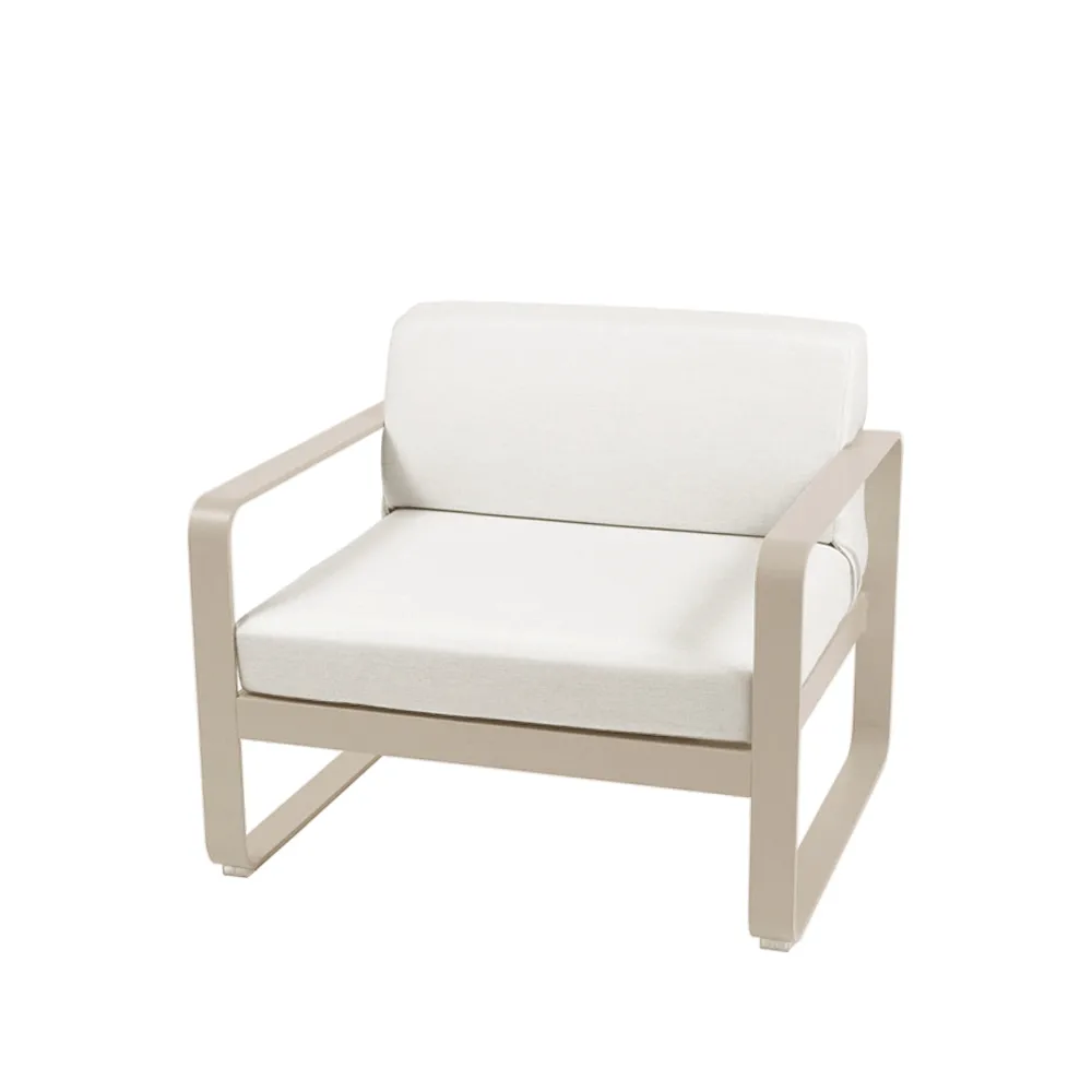 Bellevie fåtölj, Nutmeg (beige), off-white dyna Fermob