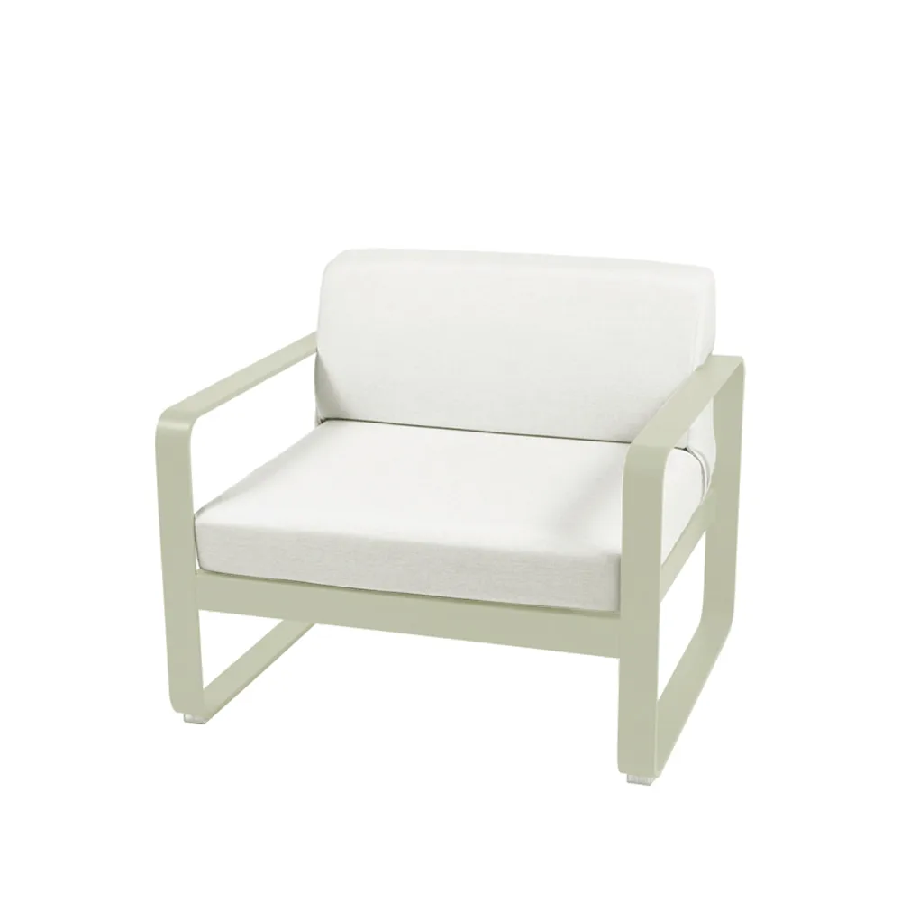 Bellevie fåtölj, Willow green (grön), off-white dyna Fermob