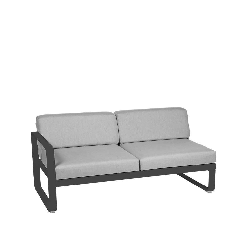 Bellevie Left modulsoffa, 2-sits Anthracite (grå), flannel grey dyna Fermob