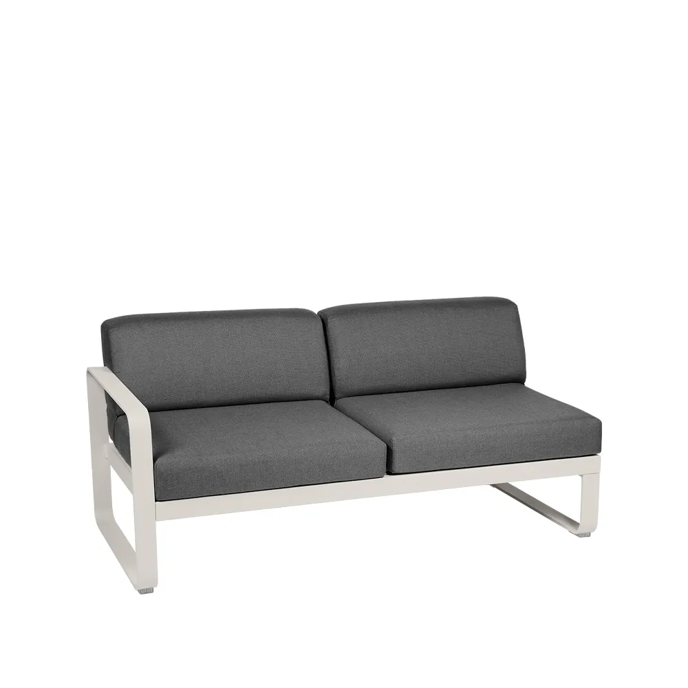 Bellevie Left modulsoffa, 2-sits Clay grey (grå), graphite grey dyna Fermob