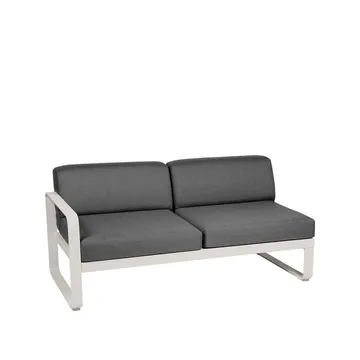 Bellevie Left modulsoffa - 2-sits Clay grey (grå), graphite grey dyna - Fermob