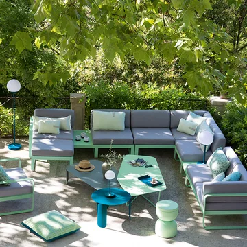 Bellevie Left modulsoffa - 2-sits Clay grey (grå), off-white dyna - Fermob