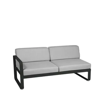 Bellevie Left modulsoffa - 2-sits Liquorice (svart), flannel grey dyna - Fermob