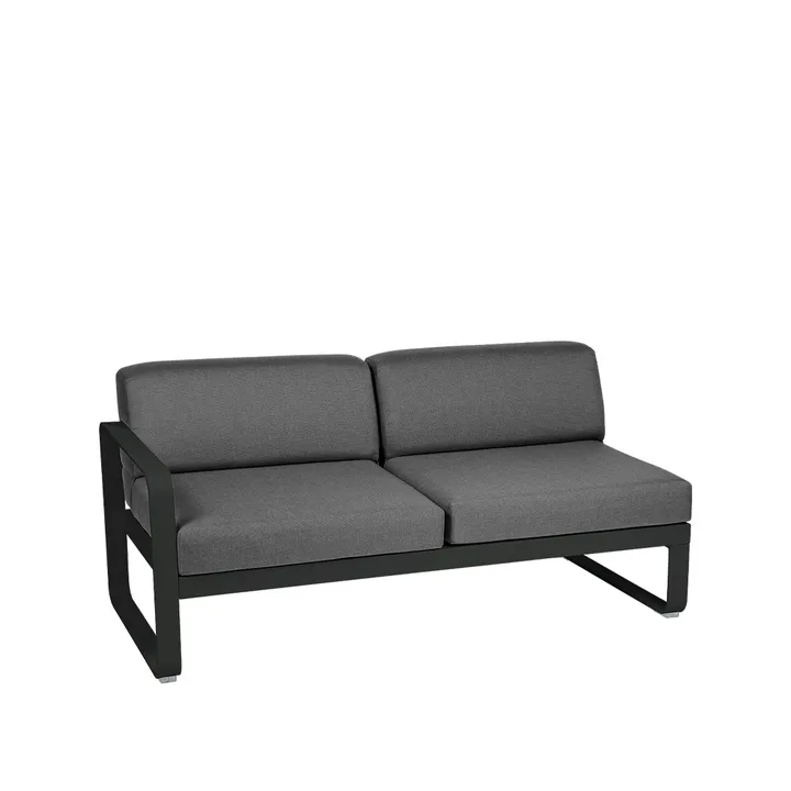Bellevie Left modulsoffa - 2-sits Liquorice (svart), graphite grey dyna - Fermob