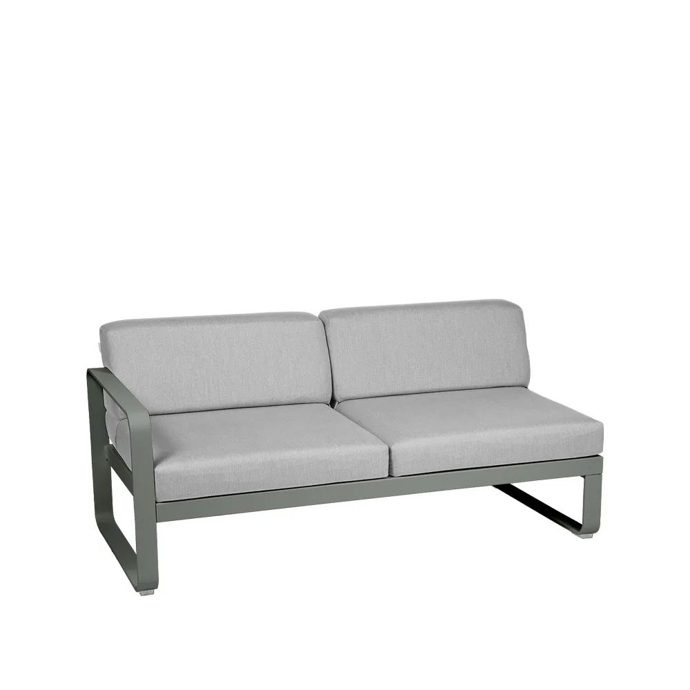 Bellevie Left modulsoffa, 2-sits Rosemary (grön), flannel grey dyna Fermob
