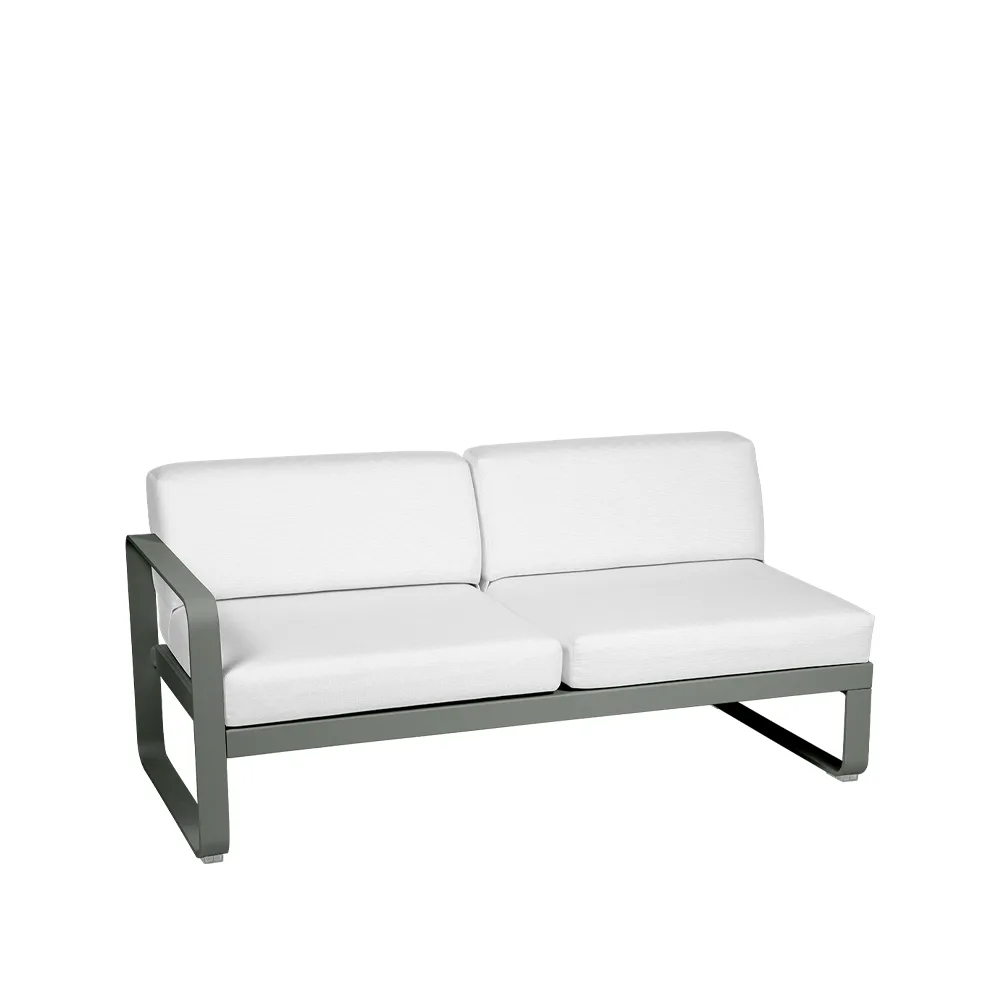 Bellevie Left modulsoffa, 2-sits Rosemary (grön)-off-white dyna Fermob