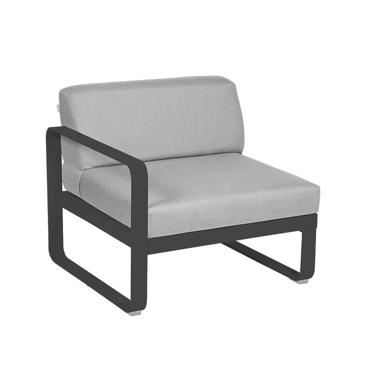 Bellevie Left modulsoffa - Anthracite (grå), flannel grey dyna, 1-sits - Fermob