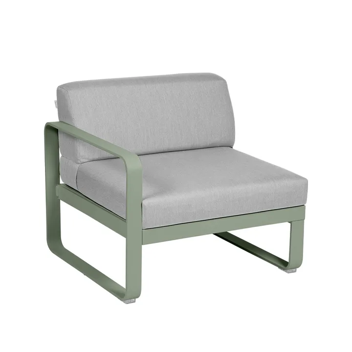 Bellevie Left modulsoffa - Cactus (grön), flannel grey dyna, 1-sits - Fermob