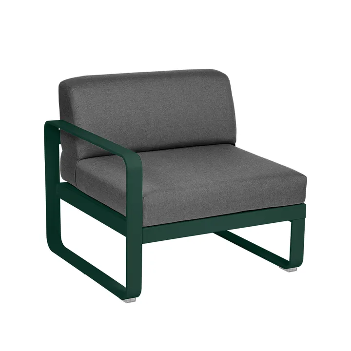 Bellevie Left modulsoffa - Cedar green (grön), graphite grey dyna, 1-sits - Fermob