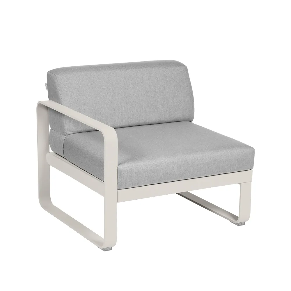 Bellevie Left modulsoffa, Clay grey (grå), flannel grey dyna, 1-sits Fermob