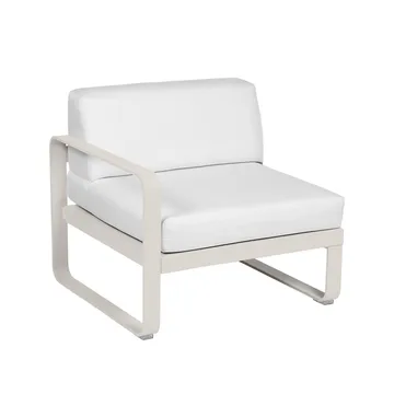 Bellevie Left modulsoffa - Clay grey (grå), off-white dyna, 1-sits - Fermob