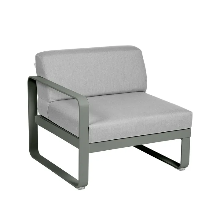 Bellevie Left modulsoffa - Rosemary (grön), flannel grey dyna, 1-sits - Fermob