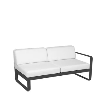 Bellevie Right modulsoffa - 2-sits Anthracite (grå), off-white dyna - Fermob