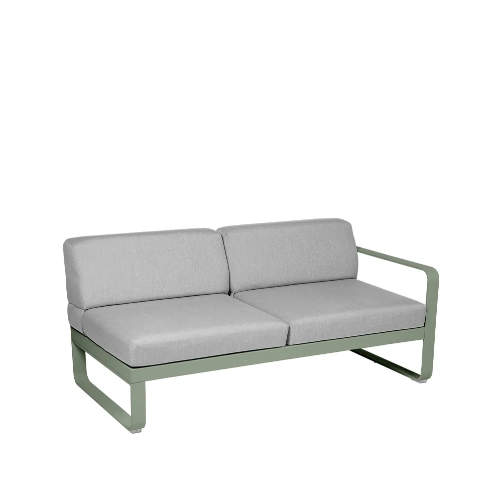 Bellevie Right modulsoffa, 2-sits Cactus (grön), flannel grey dyna Fermob