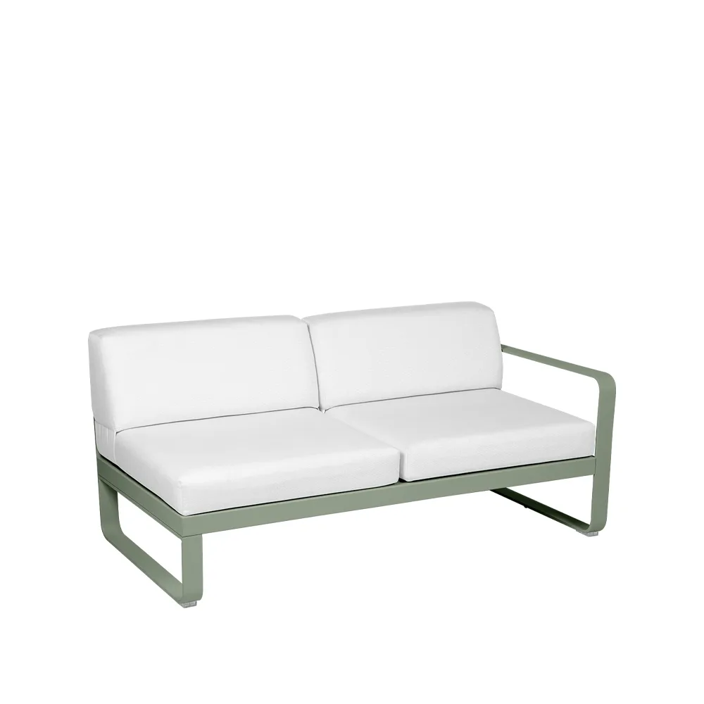Bellevie Right modulsoffa, 2-sits Cactus (grön), off-white dyna Fermob
