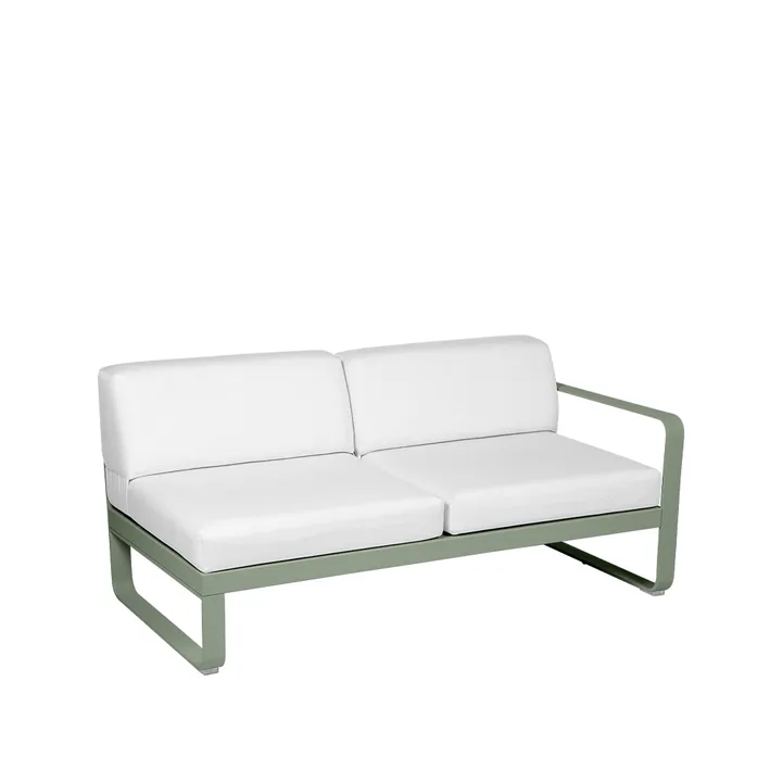 Bellevie Right modulsoffa - 2-sits Cactus (grön), off-white dyna - Fermob