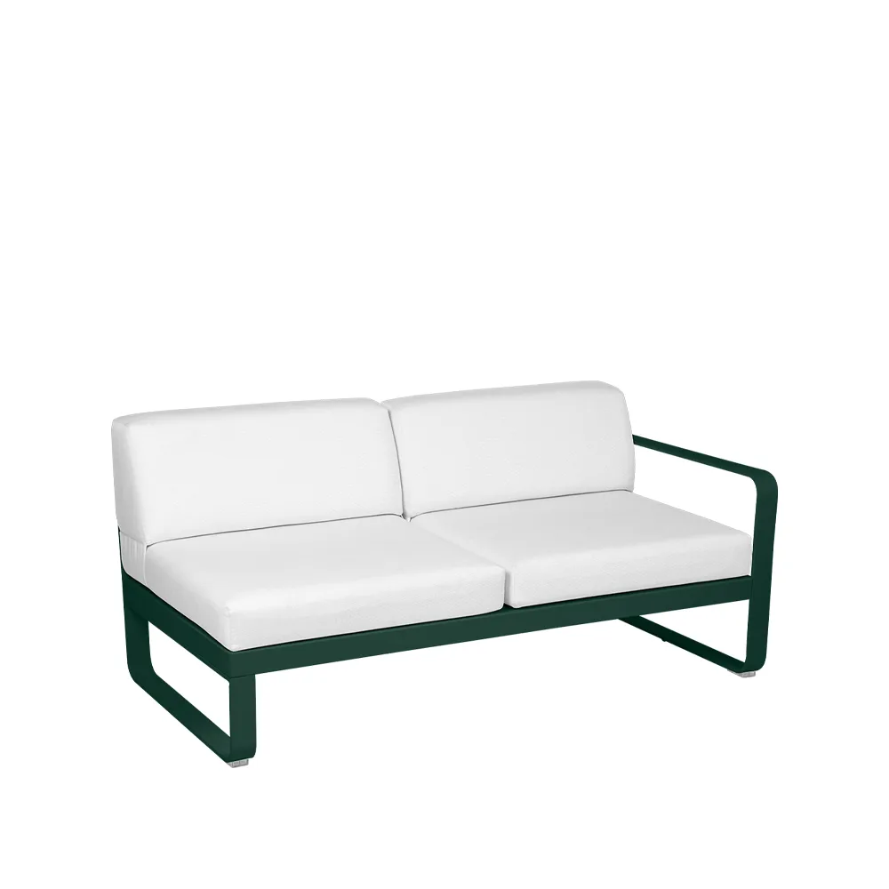 Bellevie Right modulsoffa, 2-sits Cedar green (grön), off-white dyna Fermob