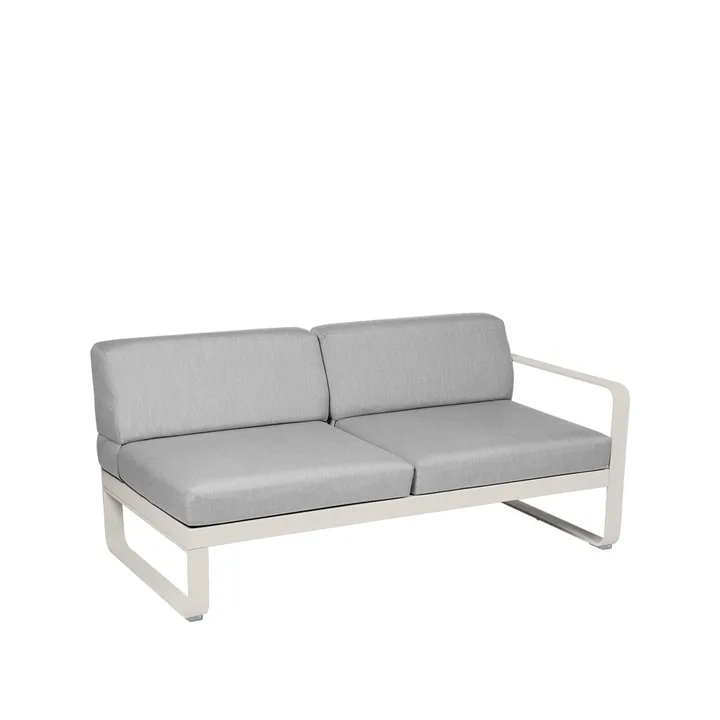 Bellevie Right modulsoffa - 2-sits Clay grey (grå), flannel grey dyna - Fermob
