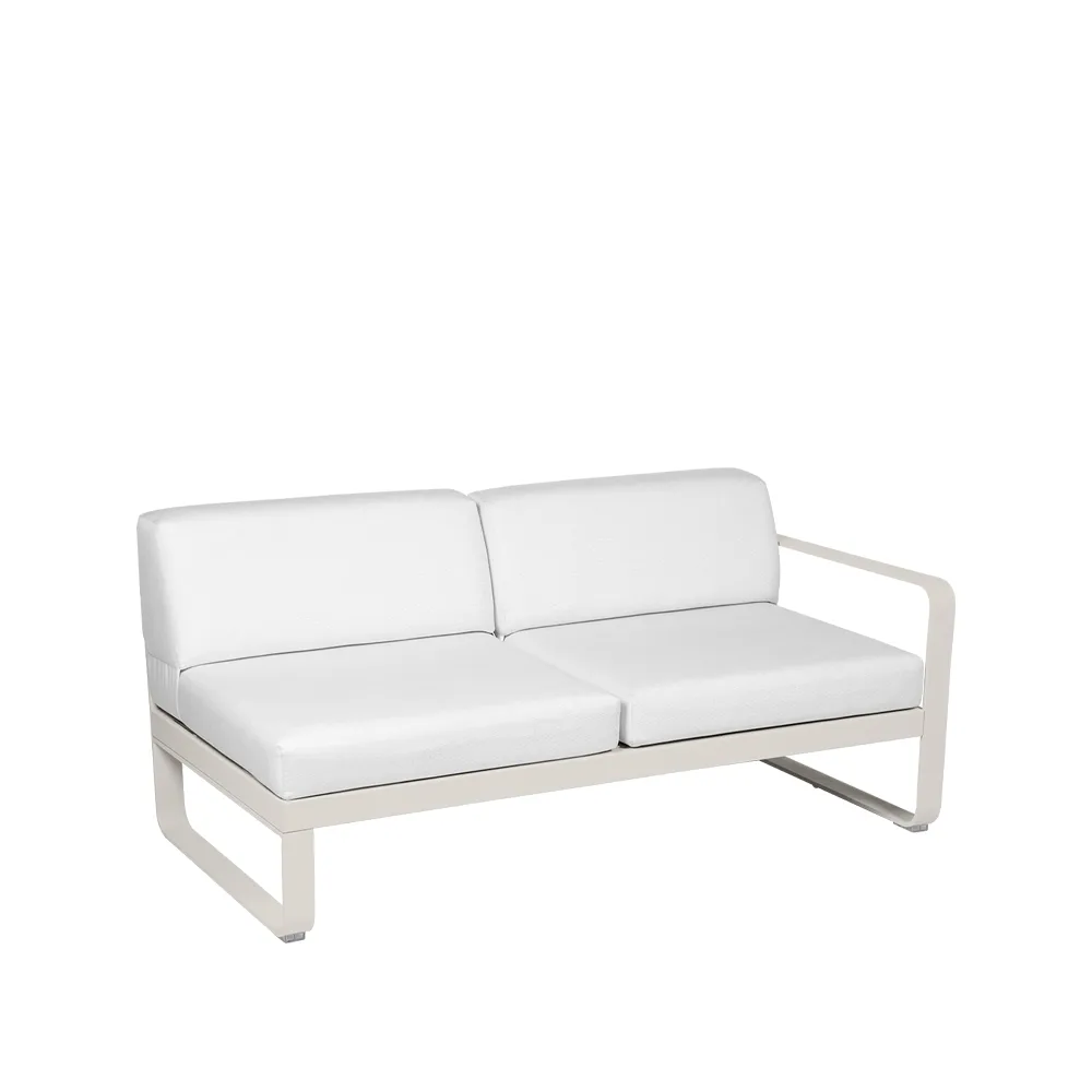 Bellevie Right modulsoffa, 2-sits Clay grey (grå), off-white dyna Fermob