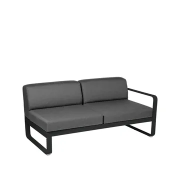 Bellevie Right modulsoffa - 2-sits Liquorice (svart), graphite grey dyna - Fermob