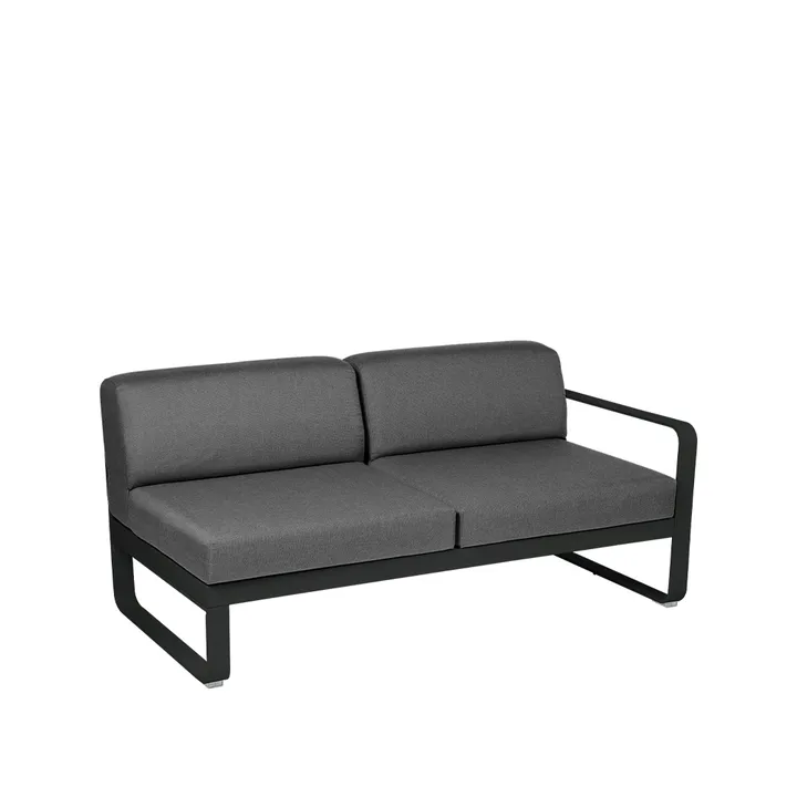 Bellevie Right modulsoffa - 2-sits Liquorice (svart), graphite grey dyna - Fermob