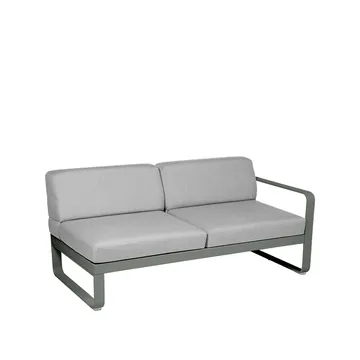 Bellevie Right modulsoffa - 2-sits Rosemary (grön), flannel grey dyna - Fermob