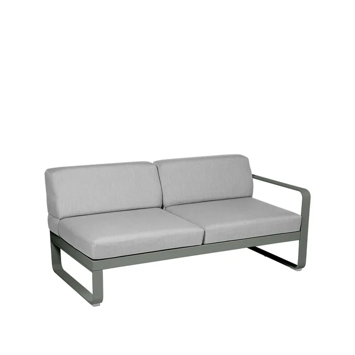 Bellevie Right modulsoffa - 2-sits Rosemary (grön), flannel grey dyna - Fermob
