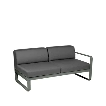 Bellevie Right modulsoffa - 2-sits Rosemary (grön), graphite grey dyna - Fermob