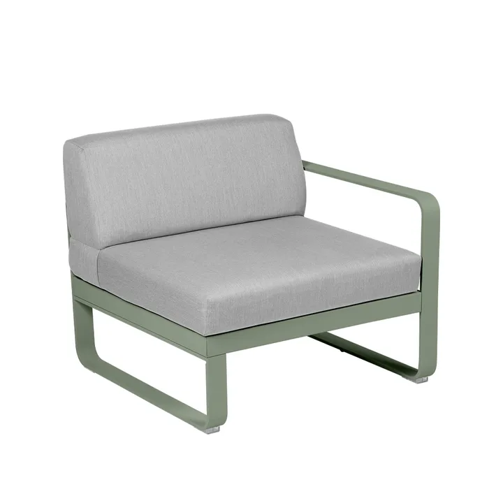 Bellevie Right modulsoffa - Cactus (grön), flannel grey dyna, 1-sits - Fermob