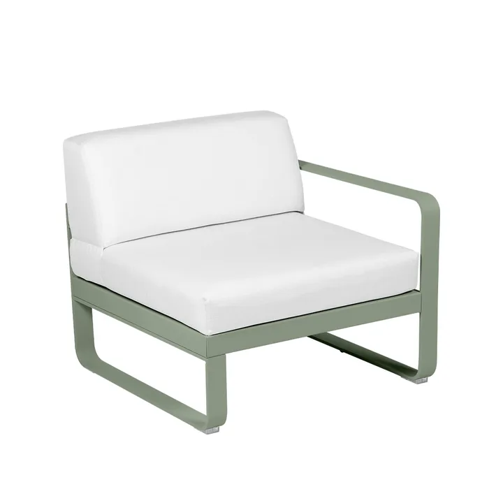 Bellevie Right modulsoffa - Cactus (grön), off-white dyna, 1-sits - Fermob