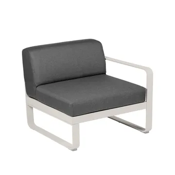 Bellevie Right modulsoffa - Clay grey (grå), graphite grey dyna, 1-sits - Fermob