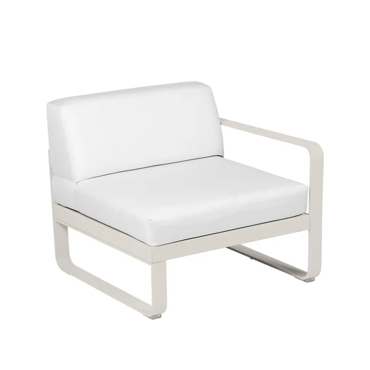 Bellevie Right modulsoffa - Clay grey (grå), off-white dyna, 1-sits - Fermob