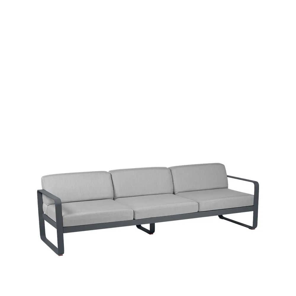Bellevie soffa, 3-sits Anthracite (grå), flannel grey dyna Fermob