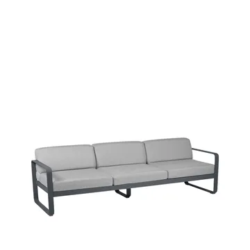 Bellevie soffa - 3-sits Anthracite (grå), flannel grey dyna - Fermob