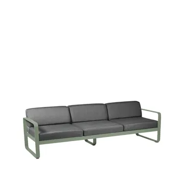 Bellevie soffa - 3-sits Cactus (grön), graphite grey dyna - Fermob