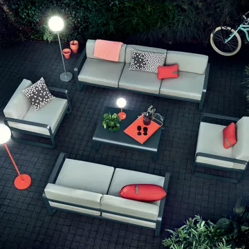 Bellevie soffa - 3-sits Cactus (grön), graphite grey dyna - Fermob