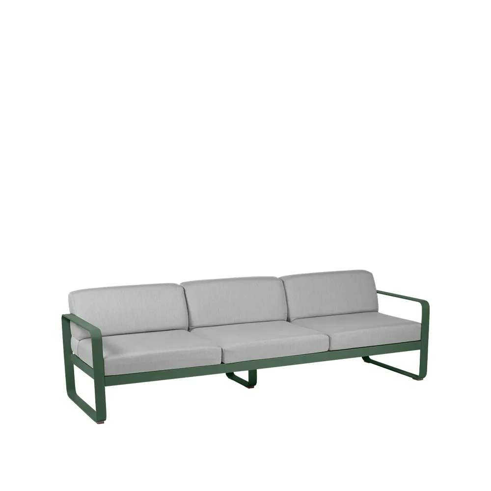 Bellevie soffa, 3-sits Cedar green (grön), flannel grey dyna Fermob