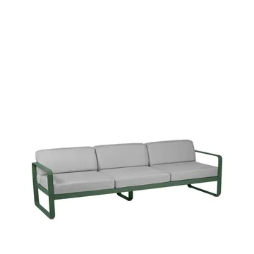 Bellevie soffa - 3-sits Cedar green (grön), flannel grey dyna - Fermob