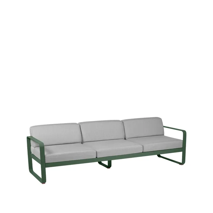 Bellevie soffa - 3-sits Cedar green (grön), flannel grey dyna - Fermob