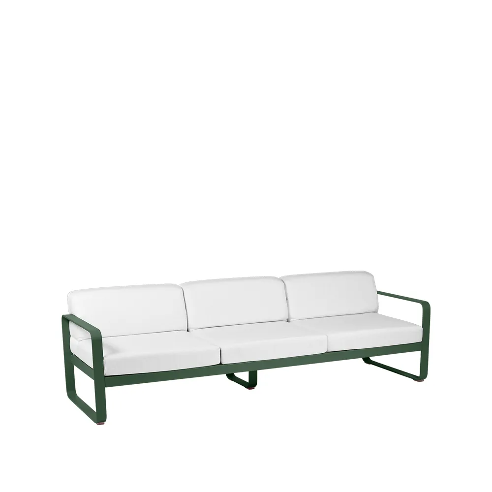 Bellevie soffa, 3-sits Cedar green (grön), off-white dyna Fermob