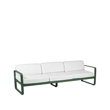 Bellevie soffa - 3-sits Cedar green (grön), off-white dyna - Fermob