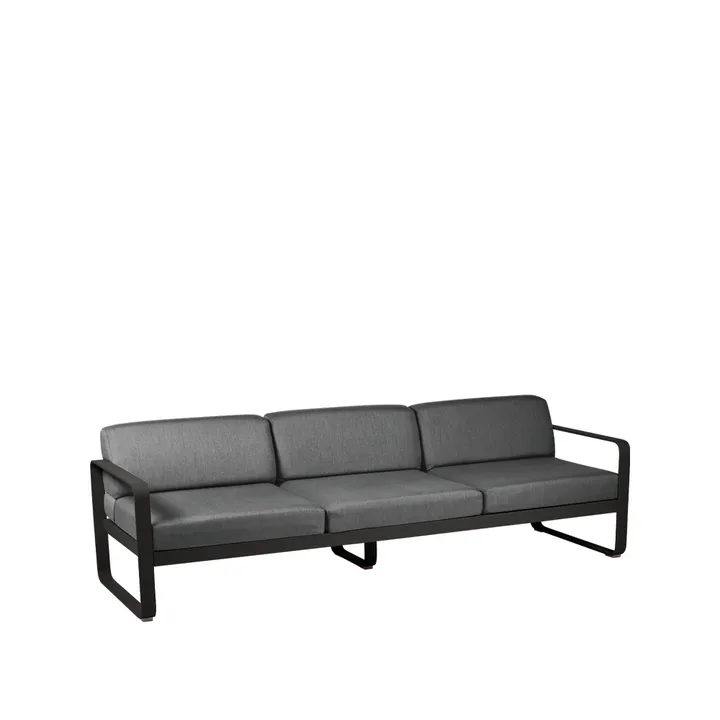 Bellevie soffa - 3-sits Liquorice (svart), graphite grey dyna - Fermob