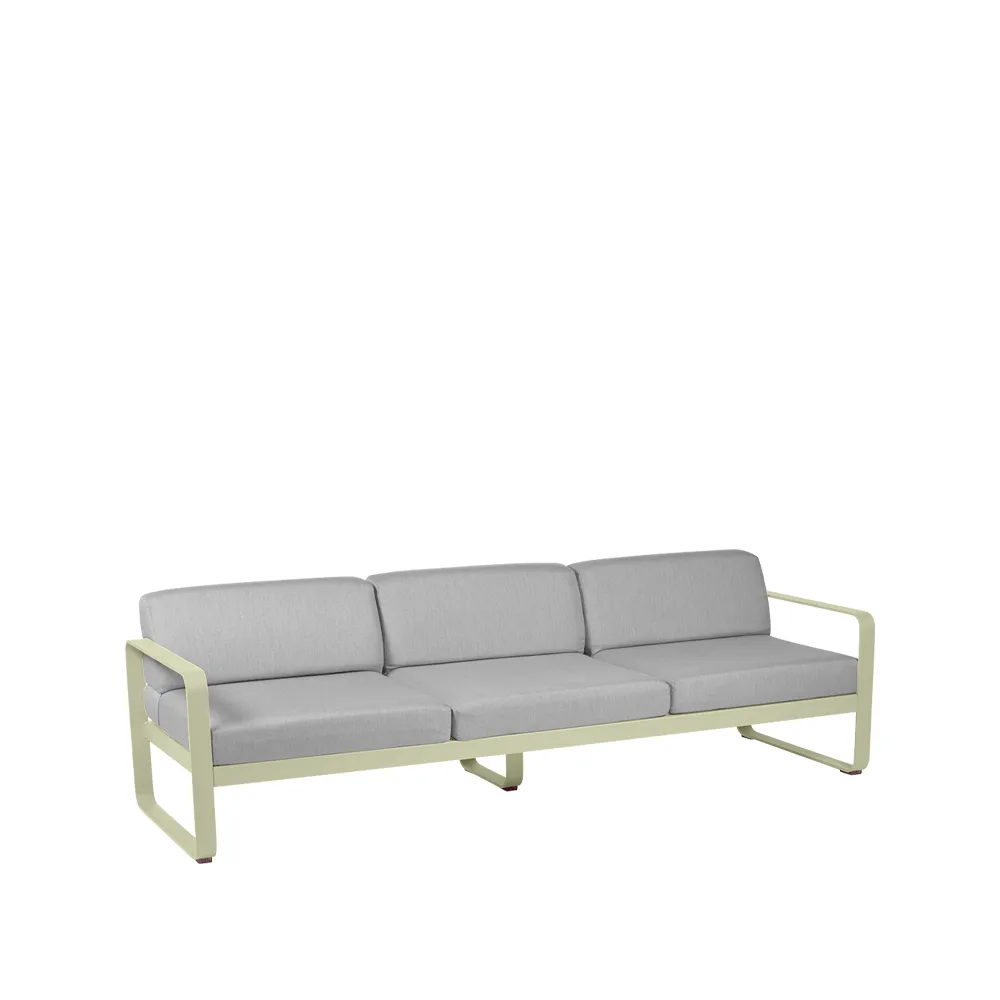 Bellevie soffa, 3-sits Willow green (grön), flannel grey dyna Fermob