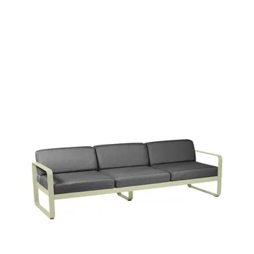 Bellevie soffa - 3-sits Willow green (grön), graphite grey dyna - Fermob