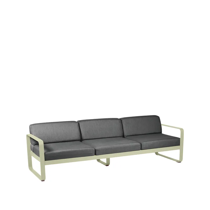 Bellevie soffa - 3-sits Willow green (grön), graphite grey dyna - Fermob