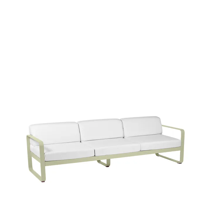 Bellevie soffa - 3-sits Willow green (grön), off-white dyna - Fermob