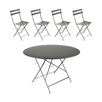 Bistro bord Ø117 cm + 4 stolar, Rosemary - Fermob